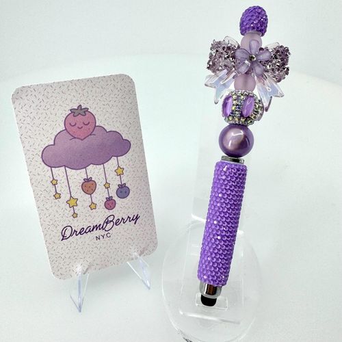 Beaded Stylus — Lavender Daisy, view 1 of 3