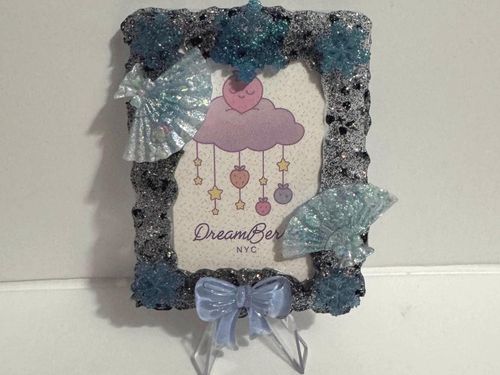 Decoden Photocard Toploader — Black Jelly & Blue Fans, view 1 of 4