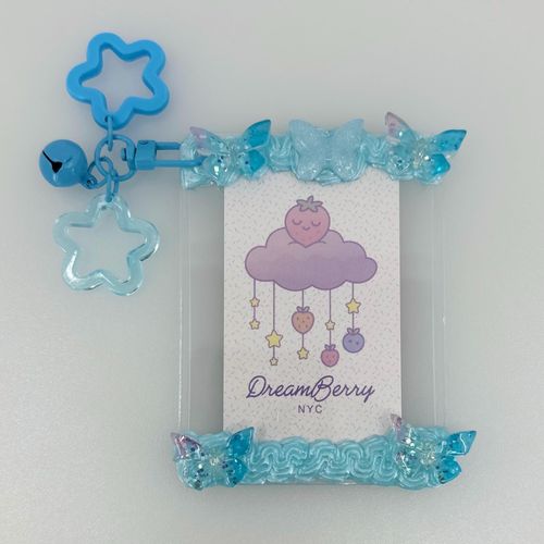 Decoden Photocard Toploader Keychain — Blue Butterfly (Compact), view 1 of 4