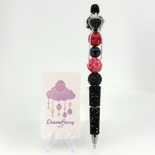 Beaded Pen — Black & Red, view 1 of 6