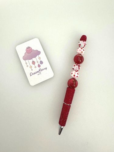 Beaded Pen — Red, view 1 of 3