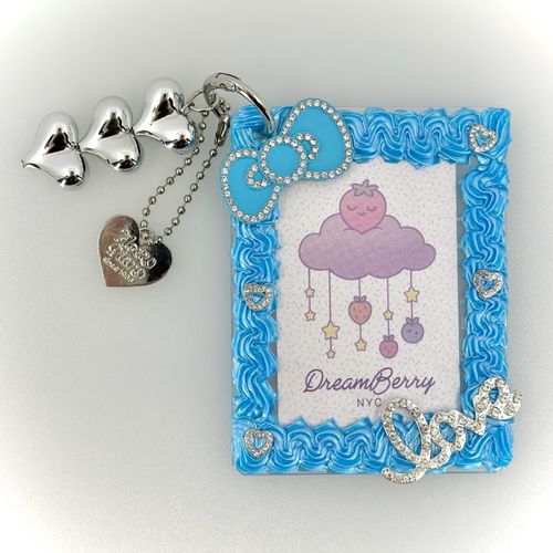 Decoden Photocard Toploader Keychain — Blue & Silver, view 1 of 5
