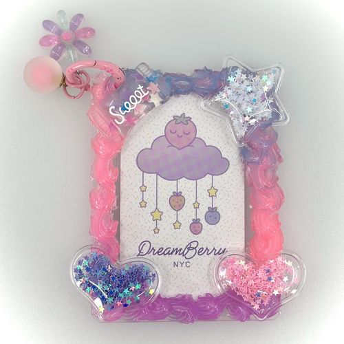 Decoden Photocard Toploader Keychain — Purple, Pink & Blue, view 1 of 4