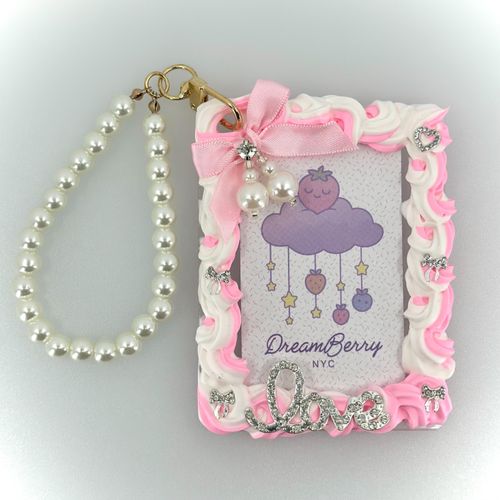 Decoden Photocard Toploader Keychain — Pink Pearl, view 1 of 4