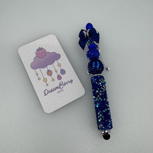 Beaded Stylus — Blue Iridescent Sugar, view 1 of 7