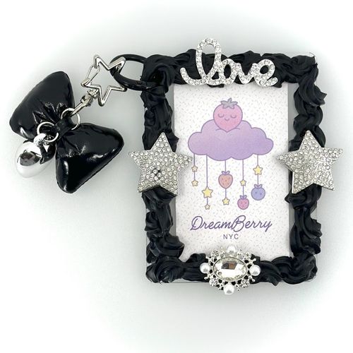 Decoden Photocard Toploader Keychain — Black & Silver, view 1 of 4