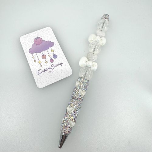 Beaded Pen — Deluxe White with Water Beads, view 1 of 6