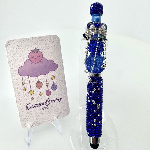 Beaded Stylus — Cobalt Pearl Drop, view 1 of 5