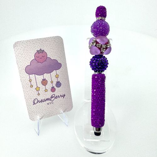 Beaded Stylus — Amethyst Hearts, view 1 of 4