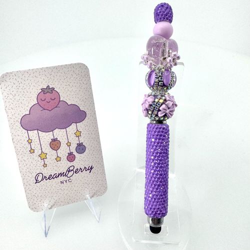 Beaded Stylus — Lilac Bows, view 1 of 6