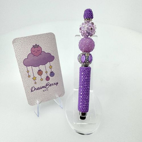 Beaded Stylus — Violet Sugar & Blossoms, view 1 of 5