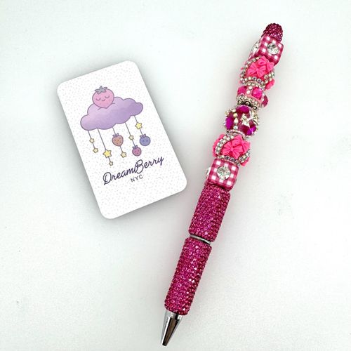 Deluxe Berry Fancy Beaded Pen (Extra Long), view 1 of 4