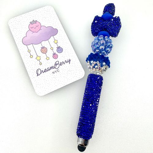 Beaded Stylus — Royal Blue Bow, view 1 of 3