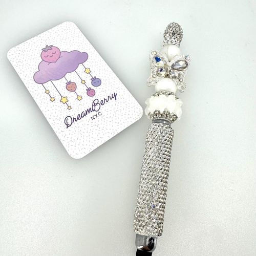 Beaded Stylus — Crystal Butterfly & Crown, view 1 of 3