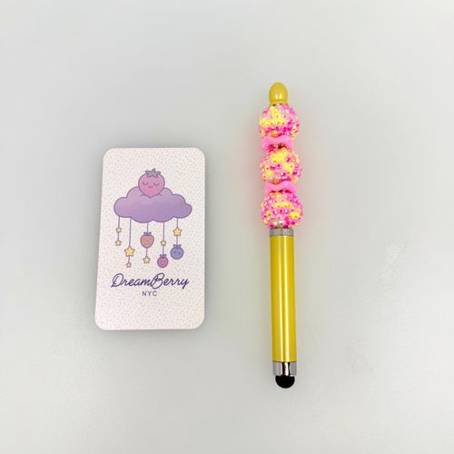 Beaded Stylus — Pink & Yellow
