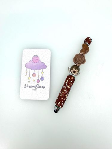 Beaded Stylus — Chocolate Rhinestone & Fidget Spinner