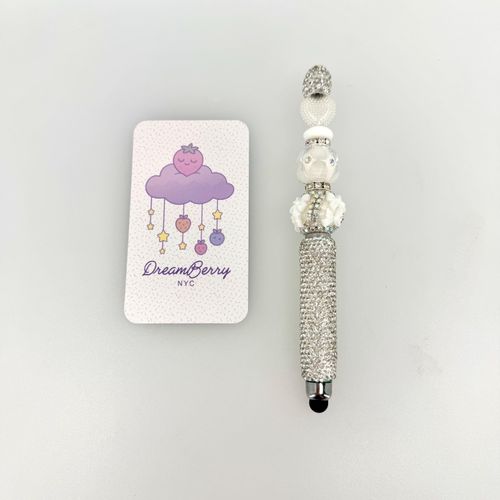 Beaded Stylus — White Rhinestone & Fancy Beads