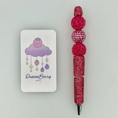 Beaded Pen — Pink Glitter Sparkle (Regular Size)