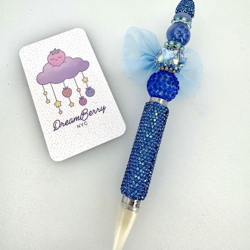 Rhinestone Wax Pen — Blue Bow