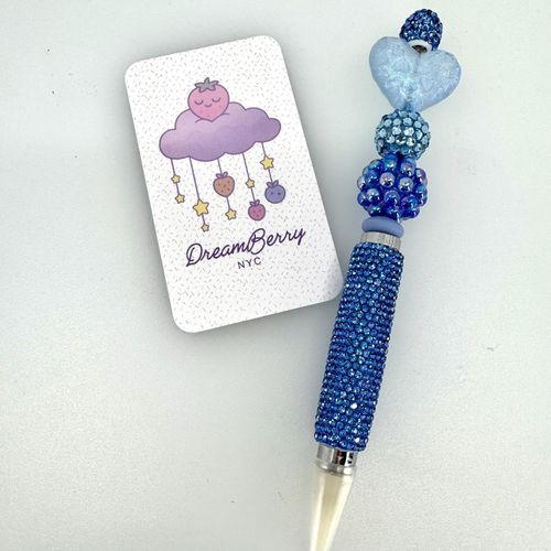 Rhinestone Wax Pen — Blue Heart