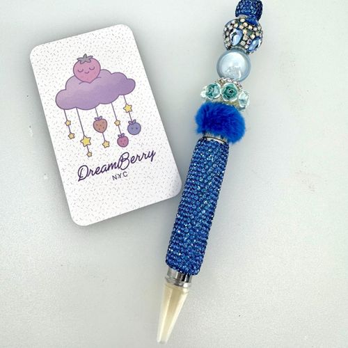 Rhinestone Wax Pen — Blue Rose & Pom Pom