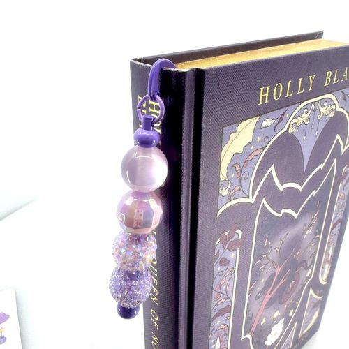 Beaded Bookmark — Lavender Iridescent Sparkle