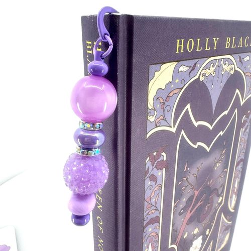 Beaded Bookmark — Purple Lavender Shimmer