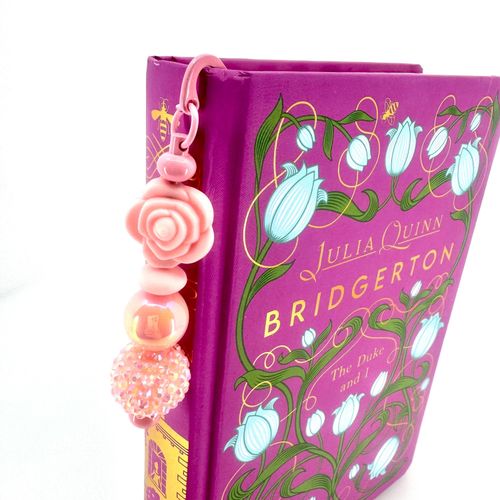 Beaded Bookmark — Pink Peach Florals