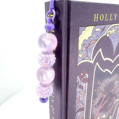 Beaded Bookmark — Lavender Translucent Sparkle